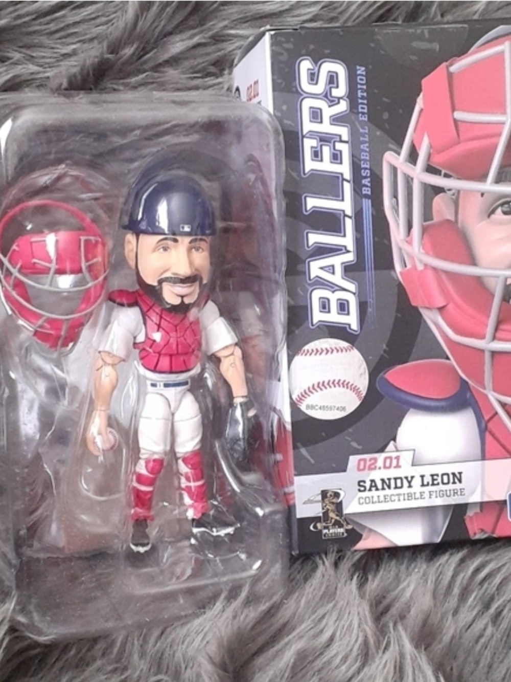 Sandy Leon Red & White Baseball Catcher Figure
